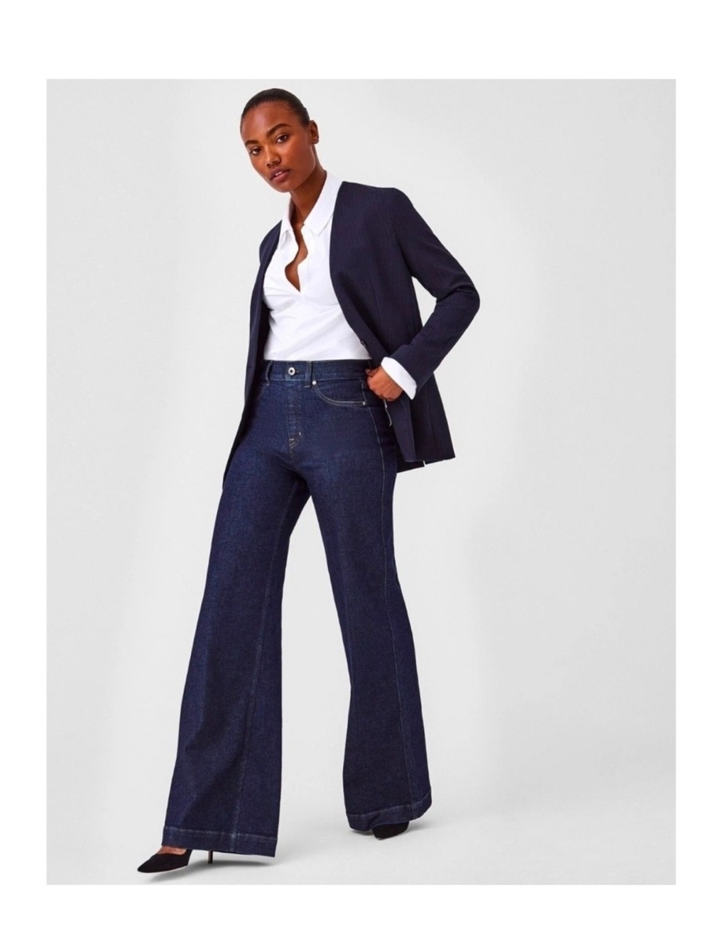 Spanx flare leg indigo jeans